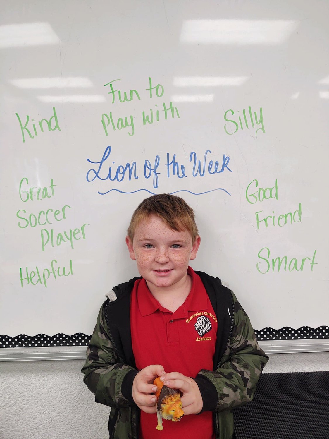 Levi 1st grade is a Lion of the Week.
